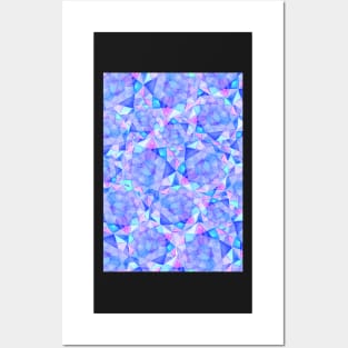 Blue Geometric Pattern Posters and Art